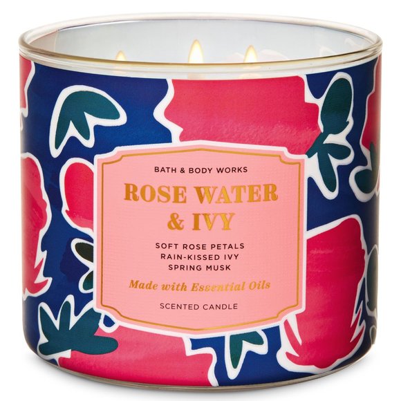 Bath & Body Works Rose Water & Ivy Three Wick Scented Candle - Picture 1 of 2